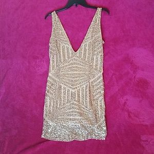 Gold sequin dress